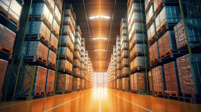 pngtree unmanned 3d render of automated storage and shipping warehouse image_3772995